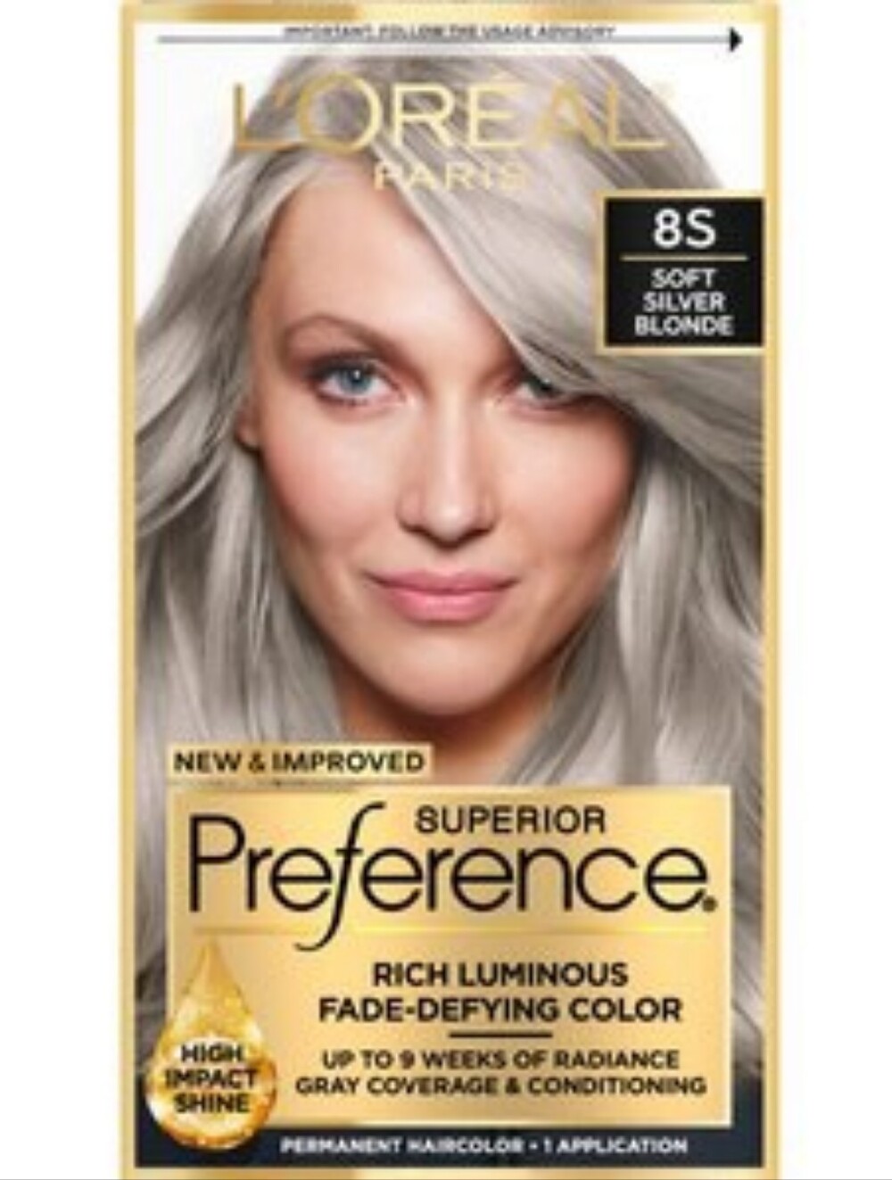 L'Oreal Superior Preference 8S Soft Silver Blonde Hair Color